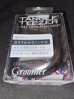 Tangle Teezer Mens Silver Groomer Detangling Compact Hair & Beards Hairbrush • £14.50