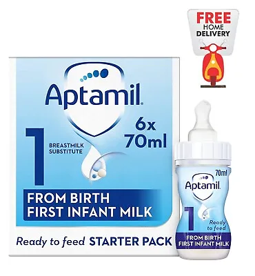 Aptamil 1 First Baby Milk Formula Starter Pack Ready To Use Liquid From Birth  • £9.99