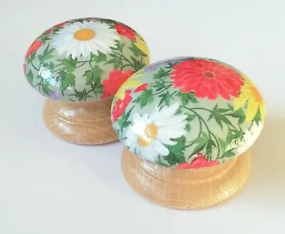 £4.50 • Buy LARGE Hand-Decorated Pine Drawer/Door Knobs Floral £4.50 PER KNOB 