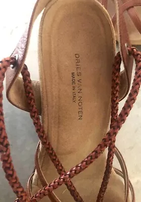 Dries Van Noten Womens Leather Braided Strappy Heels Brown Size 41 US $69.99 • $69.90