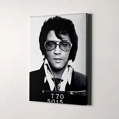 Elvis Presley Mug Shot 1960s 1970s Music Head Shots Canvas Wall Art Print • $159