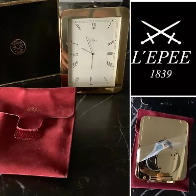 L'Epee 1839 Paris Croisiere 1320 Gold Desk Clock With Original Box- Never Used • $899