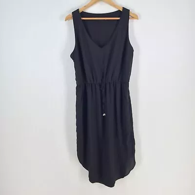 Decjuba Womens Dress Size 12 Fit Flare Black Sleeveless Vneck Midi 079927 • $24.95