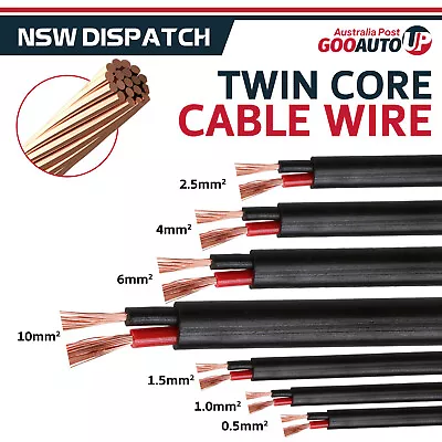 Electric Auto Trailer 12V 24V Twin Core Cable 10mm 6mm 4mm 2.5mm 1.5mm 1mm 0.5mm • $80.89