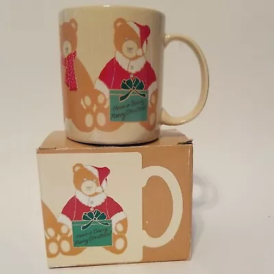 Hallmark Bear Coffee Mug Cup  Have A Beary Merry Christmas  Vintage 1985 NOS Box • $6.49