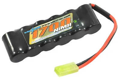 Voltz 1700mAh 7.2v NiMH RC Car Straight Stick Battery Pack W/Mini Tamiya Plug • £16.98