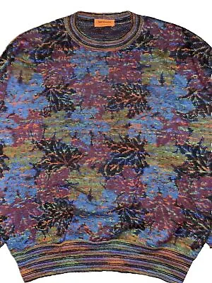 Vintage 80’s Missoni Wool Pullover Sweater Mens Size 50 Multicolor Floral Italy • $299