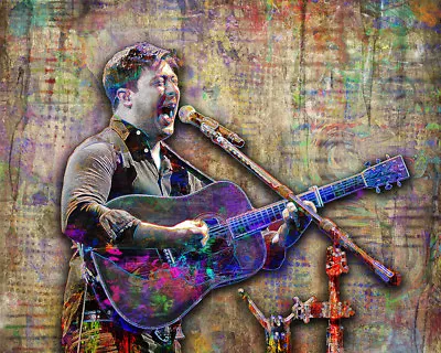 MUMFORD AND SONS Art 12x18in Poster Marcus Mumford Tribute Print Free Shipping • $21.99