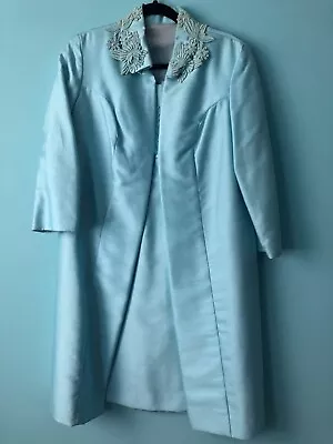 £97.34 • Buy Professional Made Two Piece Coat And Dress Set Blue Size 8 Mother Of The Bride