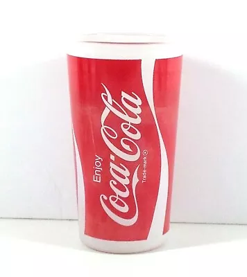 Vintage Coca Cola Two Logo Tumbler Drinking Glass Red White Frosted 12 Oz • $17.99