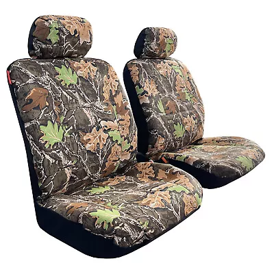 Forest Camo Car Seat Covers Canvas 2pcs Front Seat For Chevy Silverado 1500 2017 • $59.99