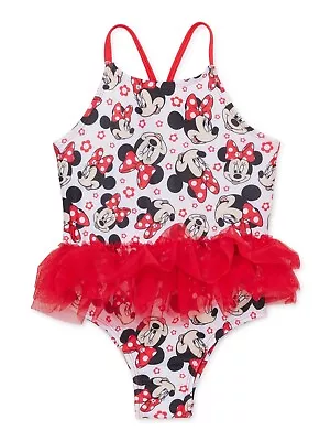 Disney Junior - Minnie Mouse - Baby / Toddler Girl Tutu One Piece Swimsuit - New • $11.95