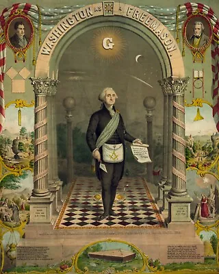 George Washington Freemason By Strobridge And Gerlach Giclee Print + Ships Free • $59