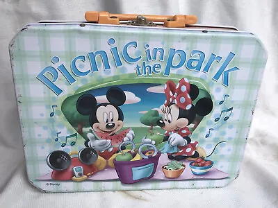 Vintage Thai Airways Airline Disney Mickey Minnie Mouse Lunchbox Tin Case • $25