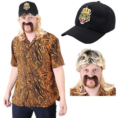 Tiger King Costume Exotic Shirt Hat Wig  Joe Adult Novelty Halloween Fancy Dress • £13.99