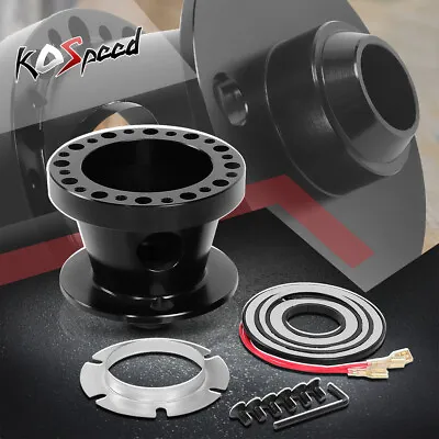 Black 6 Hole Billet Steering Wheel Hub Adapter For 84-04 Ford Mustang Ranger • $29.98