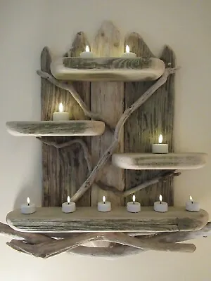 Charming Unique Driftwood Shelves Solid Rustic Shabby Chic Nautical • £69.99