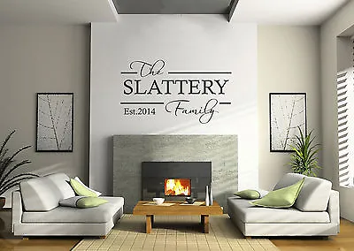 Personalised Family Name - Wall Sticker Decal Transfer • £16.49