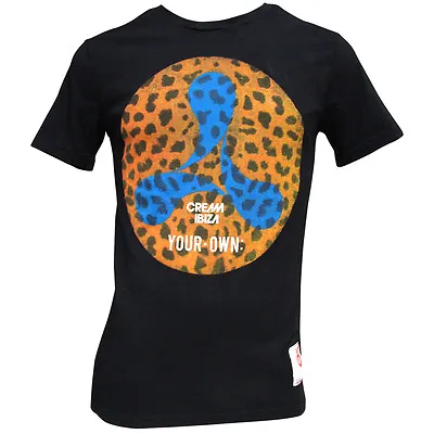 OFFICIAL Cream Ibiza Logo Men's T-shirt Leopard Print By YourOwn Black RRP £40 • $27.34