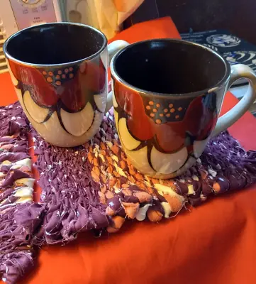 Mugs And Matching Hand Woven Mug Mats Set Of 2 Parker & Jane Set  342 • £18.96