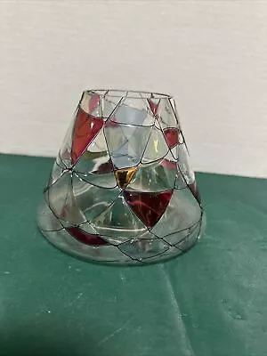 Stained Glass Lamp Shade For Partylite Mosaic Tealight Candle EUC Replacement • $14.99
