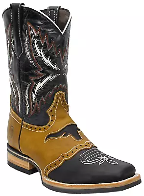 Silverton® Longhorn All Leather Square-Toe Boots (Black) • $79