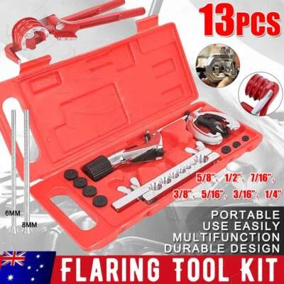 $26.99 • Buy 13Pcs Brake Air Line Double Flare Flaring Tool Kit + 3 In 1 Tube Pipe Bender AU