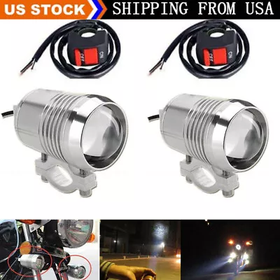 2pcs 30W LED Spot Light Auxiliary Motorcycle Headlight Driving Fog Lamp + Switch • $23.99