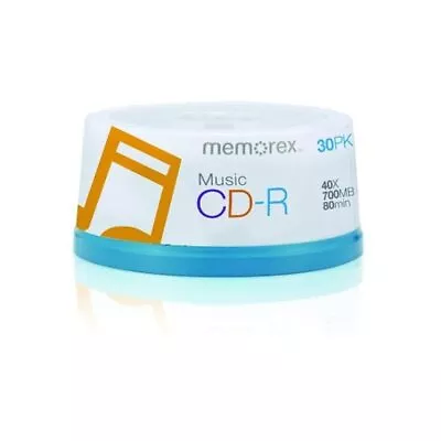 Memorex 15404001 Music CD-R DA 80 Minute 700 MB 40x ( 30-Pack Spindle) • $27.15