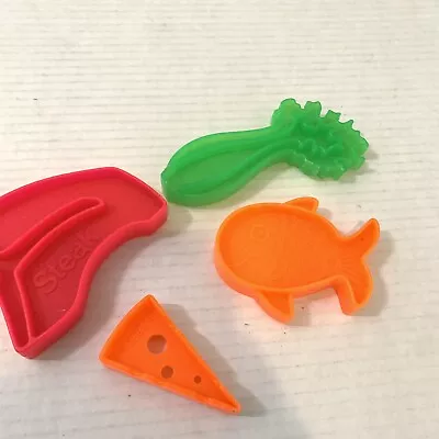 Vintage 1972 Mattel Tuff Stuff Plastic Toy Food Orange Steak Celery Fish Cheese • $14.99