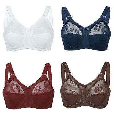 Full Coverage Bralette Wirefree All-Around Comfort Bra Floral Lace Plus Size BH • $13.98