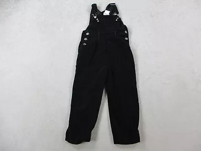 VINTAGE Gitano Jeans Overalls Juniors 6 Black Suede Bib Hemmed 16  Inseam 90s • $12.50