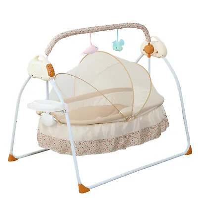 Electric Bluetooth Auto-Swing Cot Baby Cradle Crib 25KG Infant Bed Rocking Chair • £96