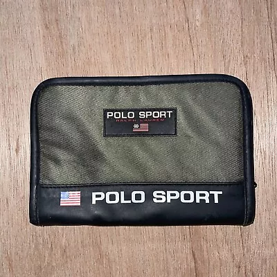 Vintage Polo Sport Bifold Wallet Black Zip Around Read • $23.99