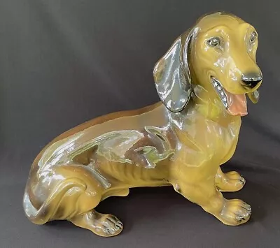 Vintage MARWAL 13 X 10 X 6  Dachshund Wiener Dog Figurine Statue Chalkware 4 LBS • $125