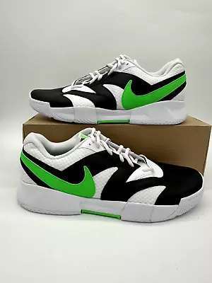 Nike Court Lite 4 Mens Size 14 White Black Lime Green Men Tennis Shoe FD6574 105 • $56.99