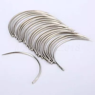 25/100pcs Household Hand Sewing Needles4 Size C Type Curved Mattress Repair Tool • £2.35