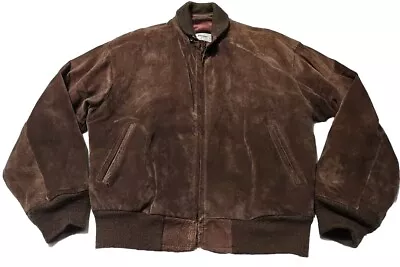 LL Bean Men's Suede Leather Bomber Jacket Size 38 Vintage  • $59.99
