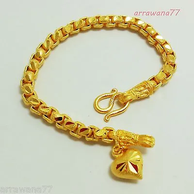 $23.46 • Buy Chain 22K 23K 24K THAI BAHT YELLOW GOLD GP Bracelet Jewelry 7 Inch
