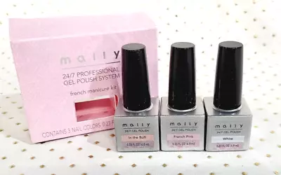 MALLY 24/7 Pro Gel Polish Nail Color FRENCH MANICURE KIT 3 Nail Colors 0.23 Oz • $11.35