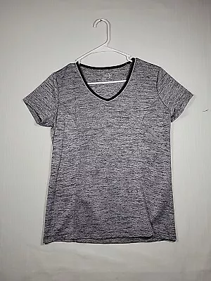 Made For Life Quick -Dri Womens Short Sleeve Gray V Neck Size S Top • $8