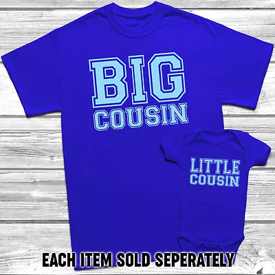 £8.45 • Buy Big Cousin Little Cousin T-Shirt Kids Baby Grow Cousins Outfits Matching
