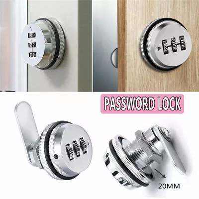 3-Digit Combination Lock Cam Lock Code Door Cupboard Mailbox Drawer Cabinet • £6.09