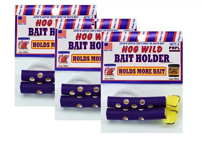 Lot 3 Magic Bait 48-38 Catfish Bait Purple Hog Wild Bait Dipper Worm Holder 2 PK • $12.98