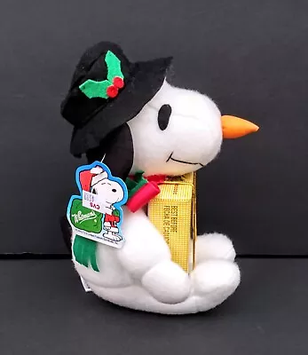 Vintage Snowman Snoopy Carrot Nose Christmas Plush Stuffed Whitman's Peanuts • $12.99