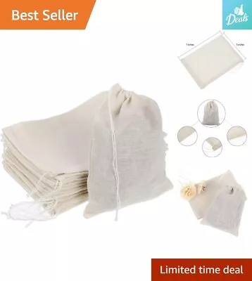 30 Pack Cotton Muslin Bags - Drawstring Bags For Gifts & Crafts - 5x7 Inch • $16.14