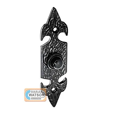 £5.58 • Buy Door Bell Push Button Antique Black Fleur De Lys Traditional Ornate Style