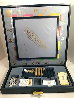 Winning Solutions Monopoly Navy Blue And Gold Luxe Edition Wood Board Game RARE • $179