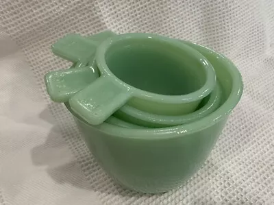 JADEITE GLASS 4 PC NESTING MEASURING CUPS SET NEW And Unlabeled • $22