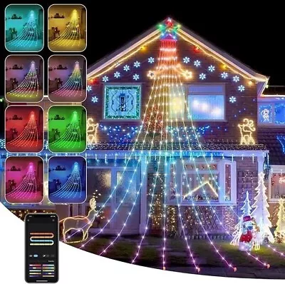 HENHUI Christmas Decorations Color Changing Smart Star Lights 16.4FT 330LED RGB✅ • $18.50